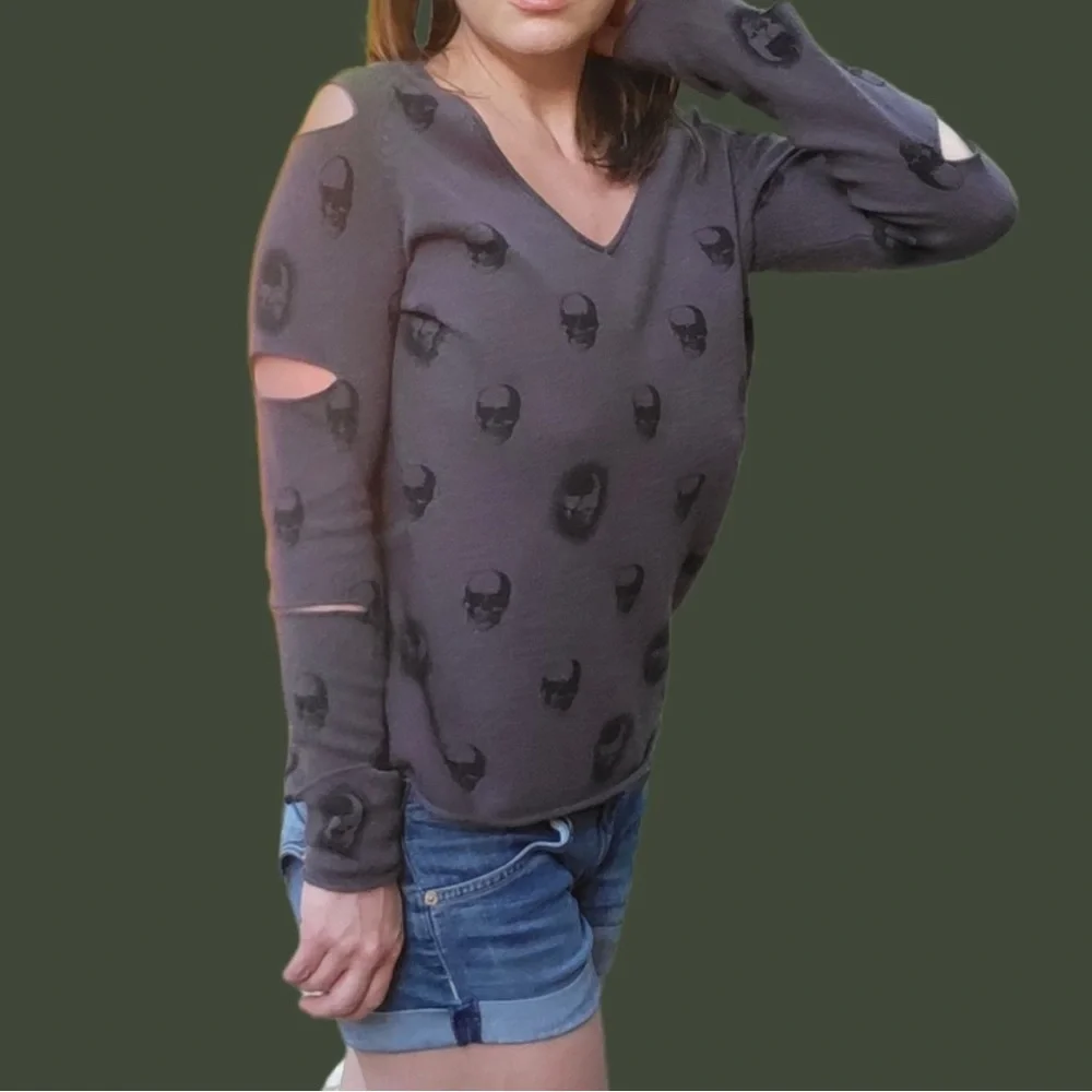 Rate Find!! 360 Cashmere Skull Cutout Sweater - Picture 2 of 6